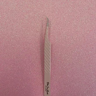 Angled baby pink tweezers