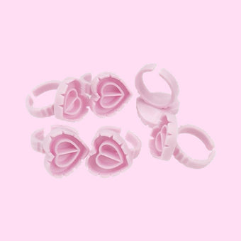 100pcs Heart Lash Glue Rings