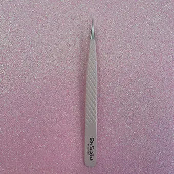 Straight baby pink tweezers